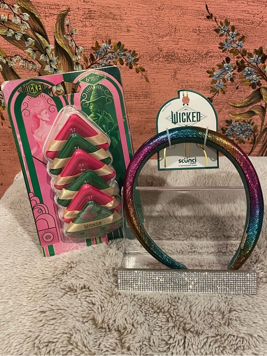 Wicked Accessories - Wicked Bundle Rainbow Metallic Headband and Makeup Puffs